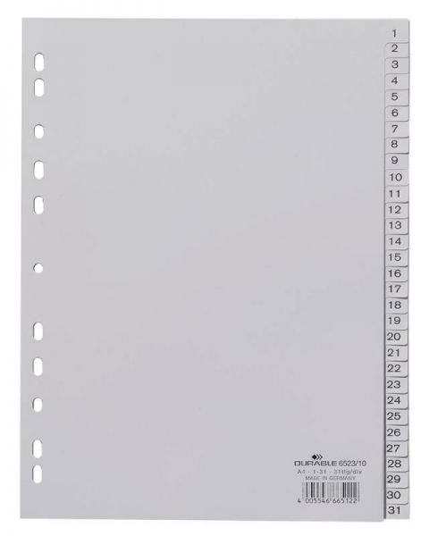 Индексный разделитель Durable пластик 31 раздел 1-31 (6523-10)